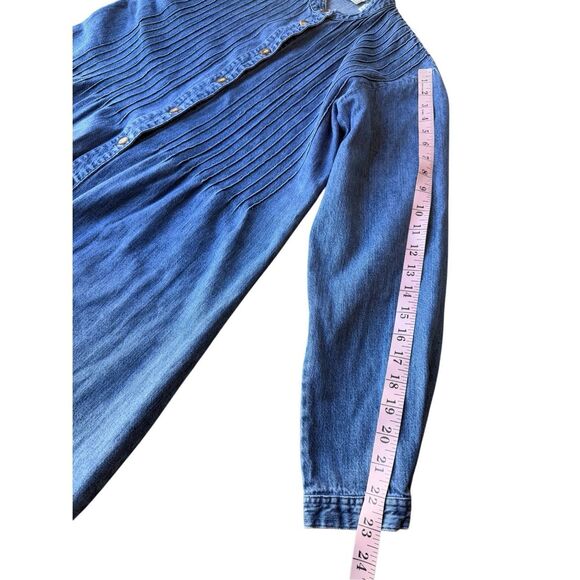 Vintage L.L Bean 100% Cotton Cottage Core Button Front Denim Dress - Picture 10 of 11